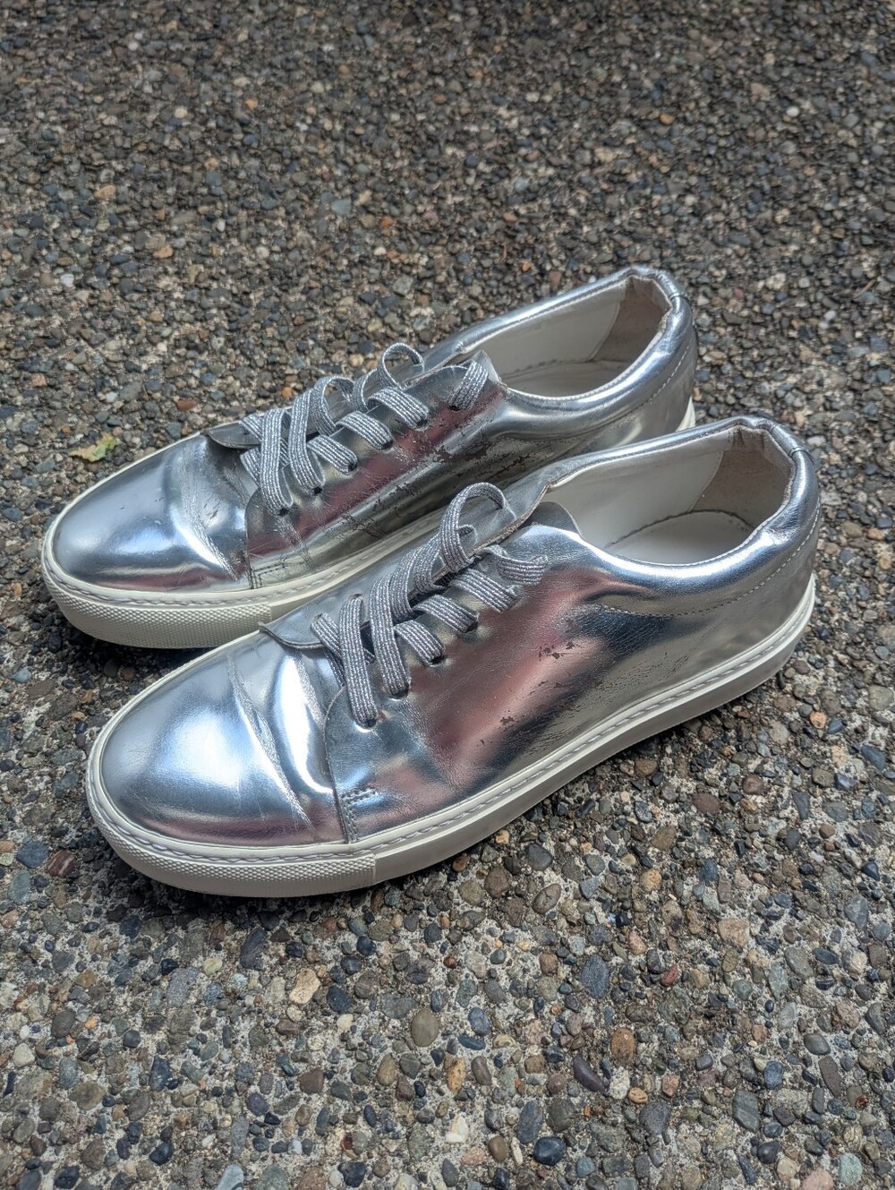 Acne Studios Adriana Metallic Silver Sneakers